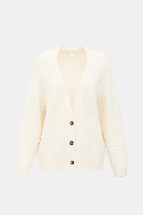 Hermès Wool H Jacquard Cardigan