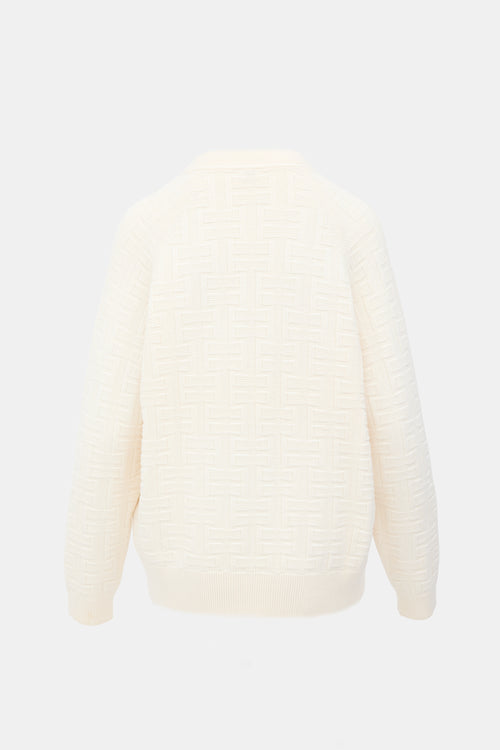 Hermès Wool H Jacquard Cardigan
