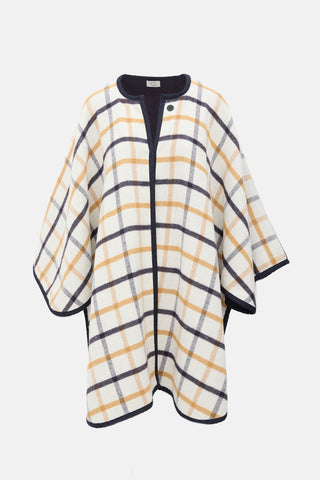 Hermès Wool & Cashmere Checked Cape
