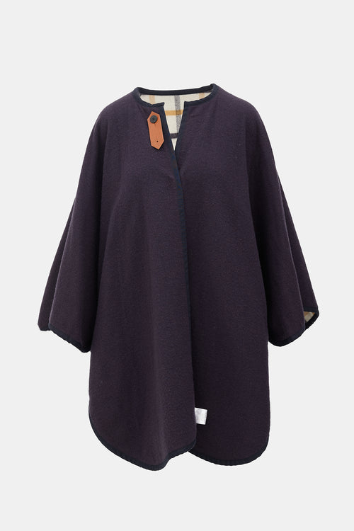 Hermès Wool & Cashmere Checked Cape