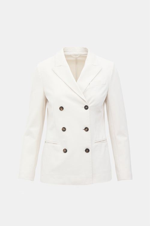 Brunello Cucinelli Knit Double Breasted Blazer