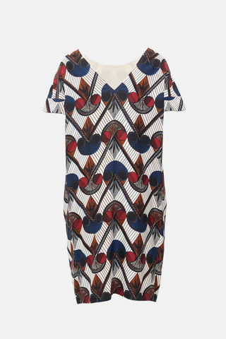 Hermès Silk Printed Shift Dress