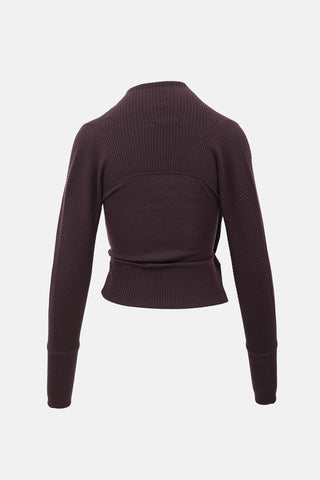 Max Mara Ribbed Knit Rosette Cardigan