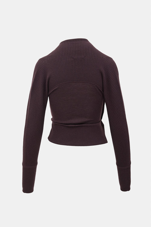 Max Mara Ribbed Knit Rosette Cardigan