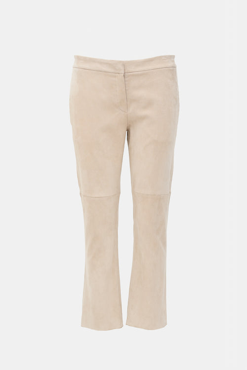 Brunello Cucinelli Suede Cropped Pant