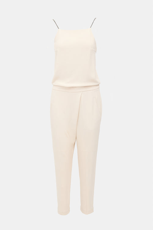 Brunello Cucinelli Silk Crepe Monili Jumpsuit