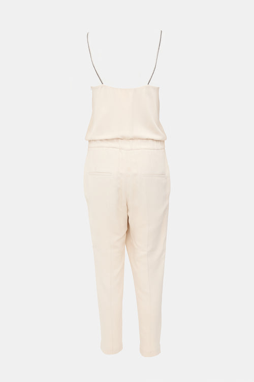 Brunello Cucinelli Silk Crepe Monili Jumpsuit
