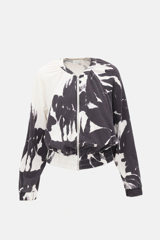 Jersey Printed Bomber Jacket