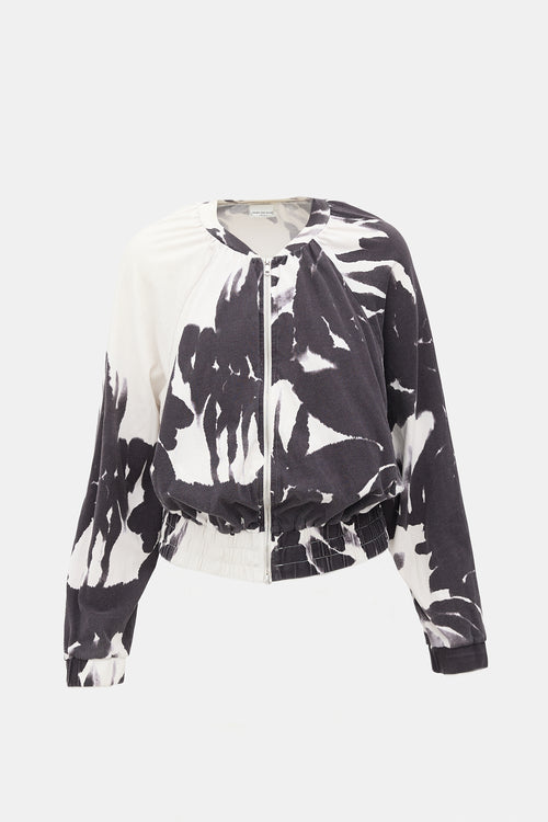 Jersey Printed Bomber Jacket