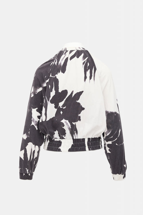 Jersey Printed Bomber Jacket