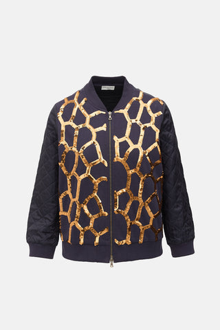 Quilted Sequin Bomber Jacket