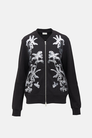 Jersey Sequin Bomber Jacket