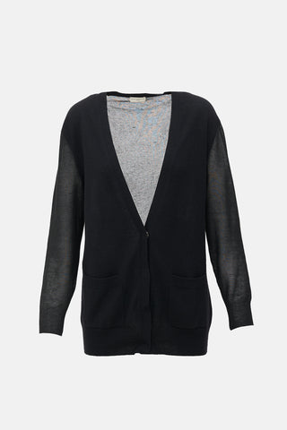 Semi-Sheer Panelled Cardigan