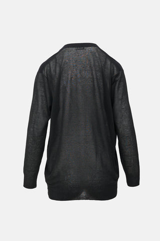 Semi-Sheer Panelled Cardigan