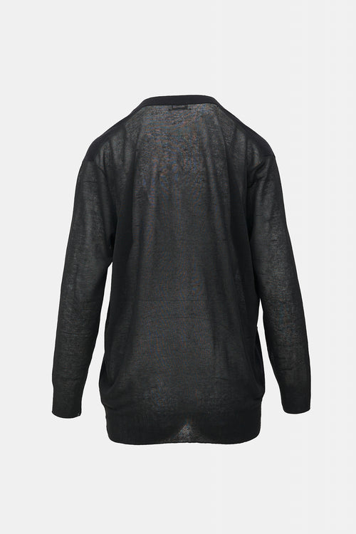 Semi-Sheer Panelled Cardigan