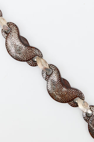 Patricia von Musulin Vintage Sterling Silver & Wood Choker