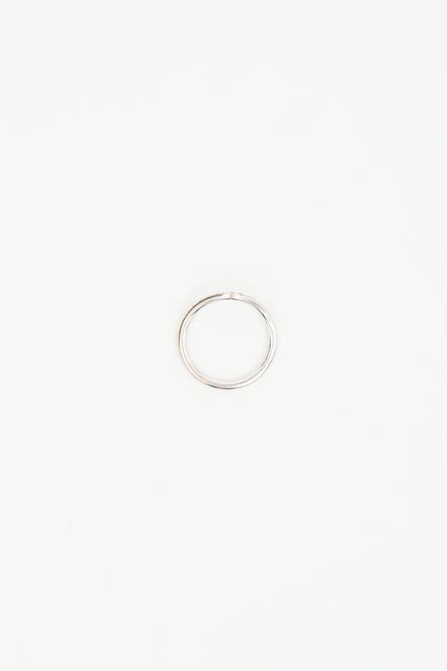 WWAKE 14K White Gold Plated Palladium Graduated Peak Ring