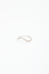 WWAKE 14K White Gold Plated Palladium Graduated Peak Ring