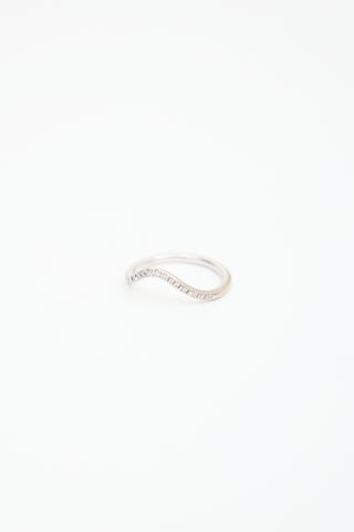 WWAKE 14K White Gold Plated Palladium Graduated Peak Ring