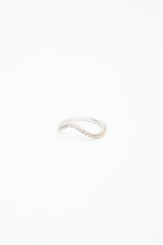 WWAKE 14K White Gold Plated Palladium Graduated Peak Ring