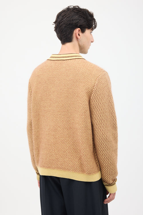 Wales Bonner Brown & Yellow Cashmere Clarinet Sweater