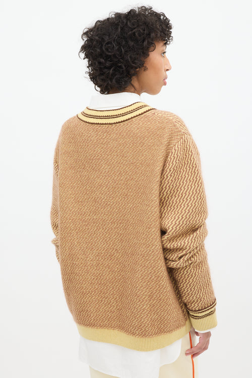 Wales Bonner Brown & Yellow Cashmere Clarinet Sweater