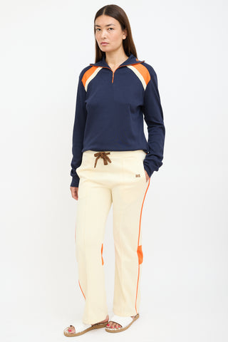 Wales Bonner Pastel Yellow & Orange Stripe Track Pant