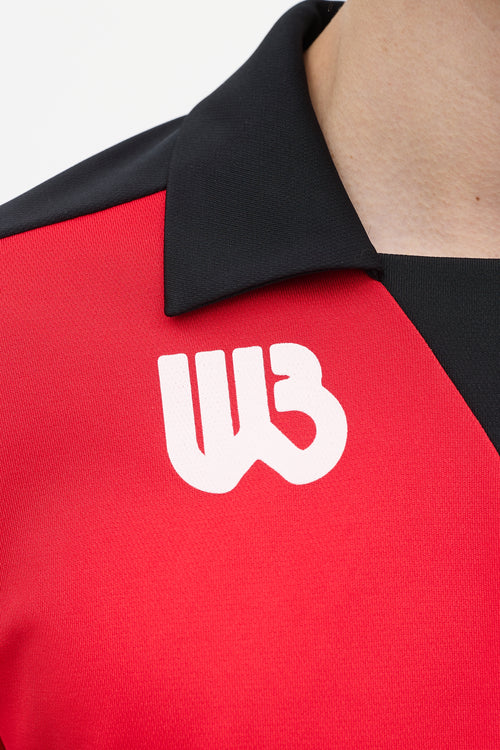 Wales Bonner Red & Black Home Jersey Logo Polo