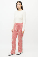 Wales Bonner Red & Cream Pattern Track Pant