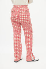 Wales Bonner Red & Cream Pattern Track Pant