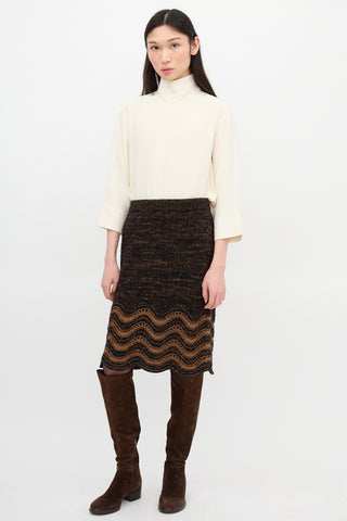 Wales Bonner Wool Knit Chord Skirt