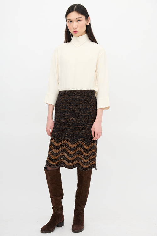 Wales Bonner Wool Knit Chord Skirt