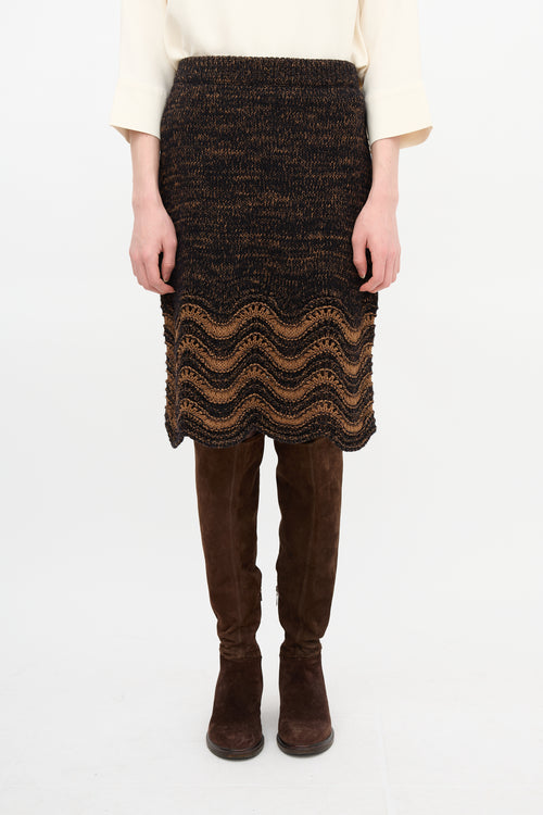 Wales Bonner Wool Knit Chord Skirt