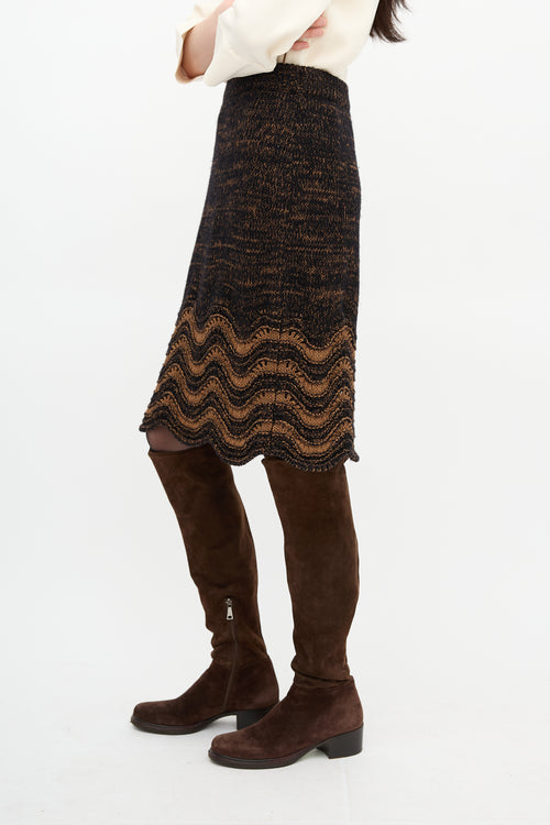 Wales Bonner Wool Knit Chord Skirt