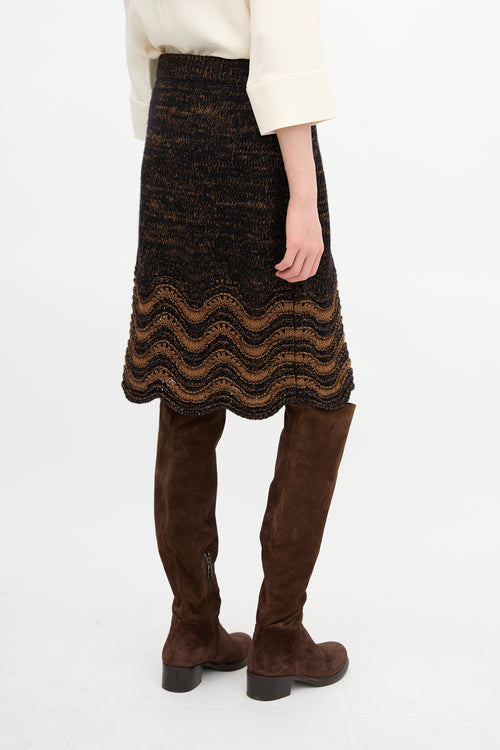 Wales Bonner Wool Knit Chord Skirt