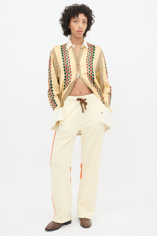 Wales Bonner Yellow & Multicolour Satin Printed Acoustic Shirt