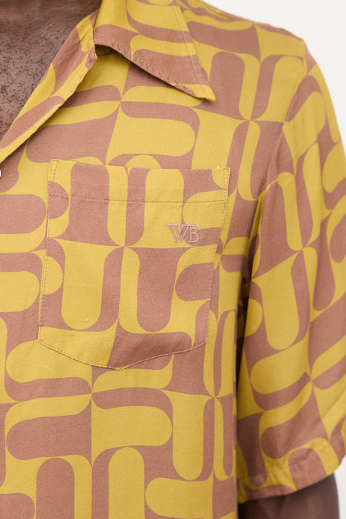 Wales Bonner Printed Camp Collar Shirt