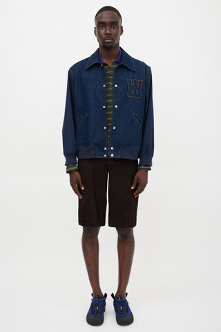 Wales Bonner Denim Echo Varsity Jacket
