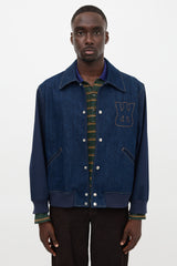 Wales Bonner Denim Echo Varsity Jacket