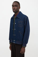 Wales Bonner Denim Echo Varsity Jacket