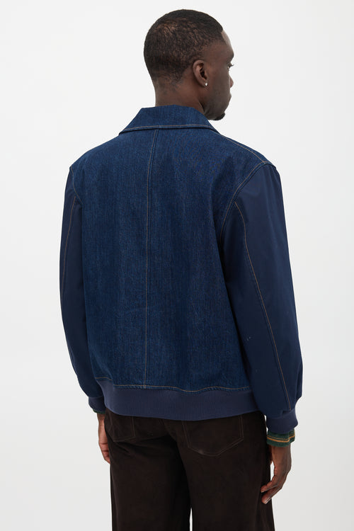 Wales Bonner Denim Echo Varsity Jacket