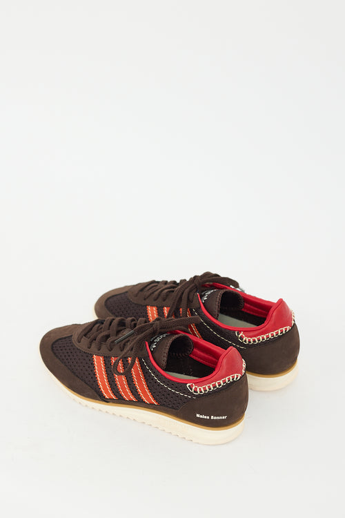 Wales Bonner X Adidas Brown & Orange Knit SL72 Sneaker