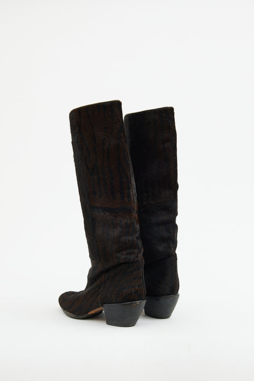 Walter Steiger Brown & Black Fur Boot