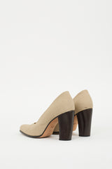 Walter Steiger Beige Canvas Curved Heel Pump