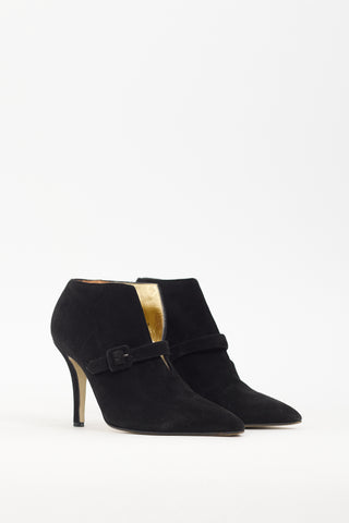 Walter Steiger Black Suede Buckle Boot