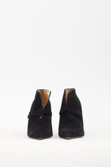 Walter Steiger Black Suede Buckle Boot