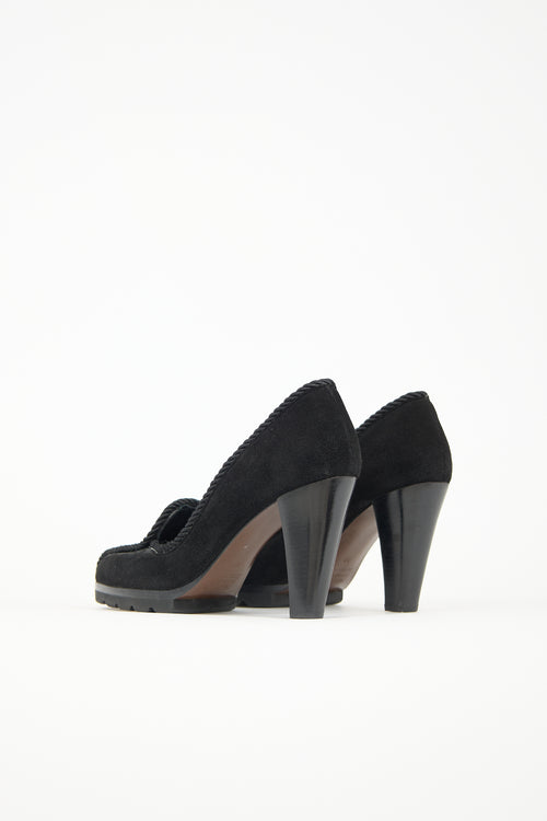 Walter Steiger Suede Rope Trimmed Pump