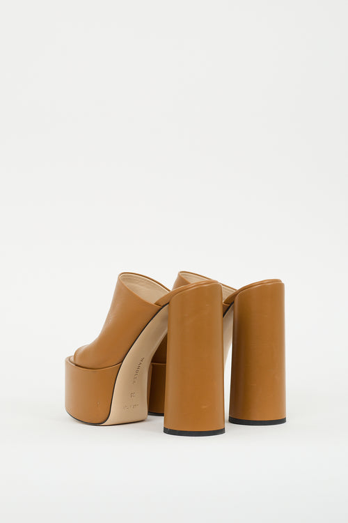 Wandler Brown Leather Electra Platform Heel