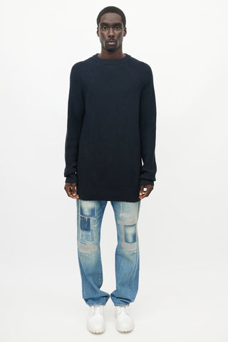 Want Les Essentials Black Ribbed Knit Wool Sweater