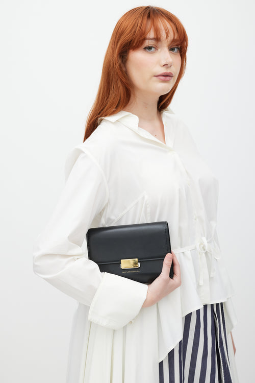 Want Les Essentiels Black & Gold Leather Bag